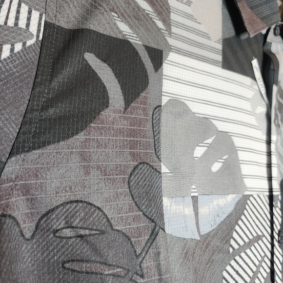 NWT Tommy Bahama Coast Patchwork Palms Grey Short Sleeve Button Shirt XXL - Picture 15 of 16